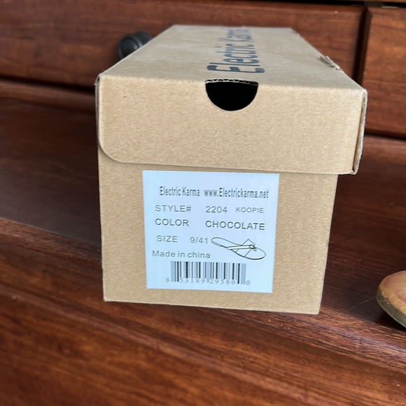 Electric Karma Chocolate Slip on Sandals - Picture 3 of 4